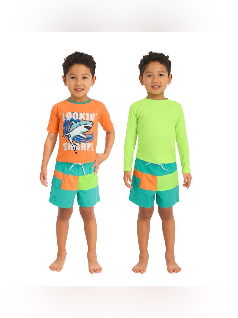NWT Lands' End Boys' 3-Piece Swim Set size 6